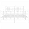 Valkoinen metallinen sängynrunko päädyillä Pag 140x200cm