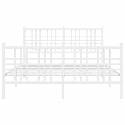 Valkoinen metallinen sängynrunko päädyillä Pag 140x200cm