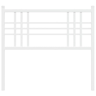 Metallinen sängynpääty valkoinen 107 cm