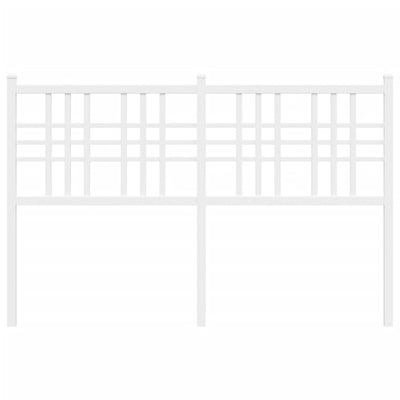 Metallinen sängynpääty valkoinen 120 cm