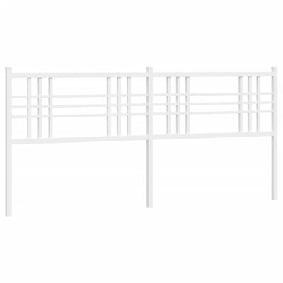Metallinen sängynpääty valkoinen 180 cm