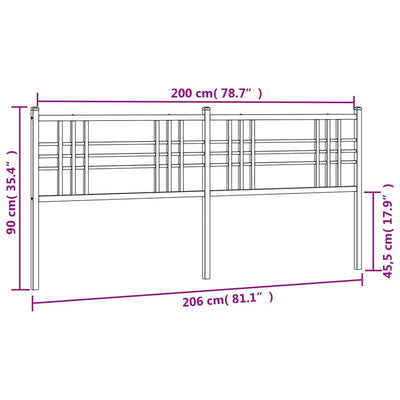 Metallinen sängynpääty valkoinen 200 cm