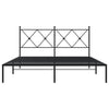 Musta metallinen sängynrunko päädyllä Alfred 150x200cm