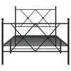 Musta metallinen sängynrunko päädyillä Alfred 90x190cm