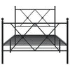 Musta metallinen sängynrunko päädyillä Alfred 90x200cm