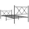 Musta metallinen sängynrunko päädyillä Alfred 90x200cm