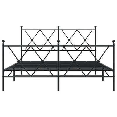 Metallinen sängynrunko päädyillä musta 140x190 cm