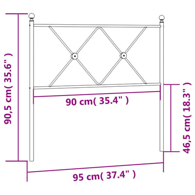 Metallinen sängynpääty musta 90 cm