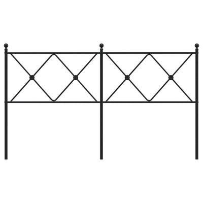 Metallinen sängynpääty musta 150 cm