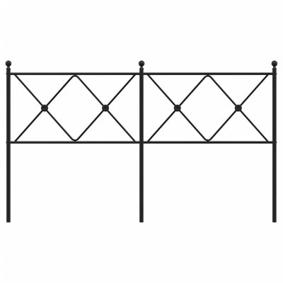 Metallinen sängynpääty musta 160 cm