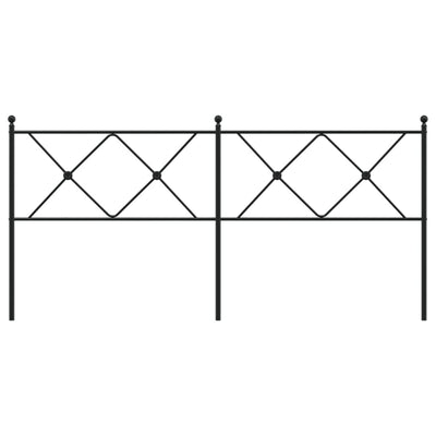 Metallinen sängynpääty musta 180 cm
