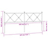 Metallinen sängynpääty musta 180 cm