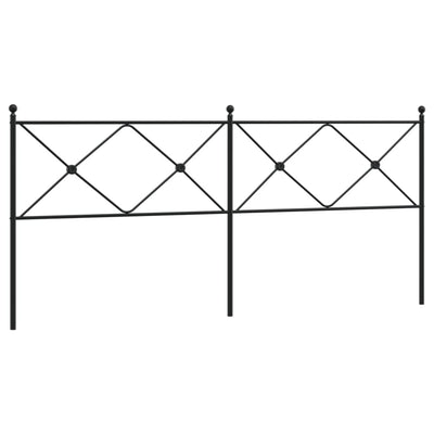 Metallinen sängynpääty musta 193 cm