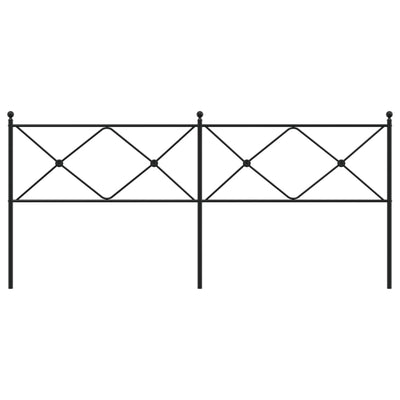 Metallinen sängynpääty musta 193 cm