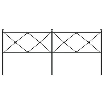 Metallinen sängynpääty musta 200 cm