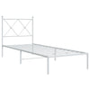 Valkoinen metallinen sängynrunko päädyllä Alfred 75x190cm
