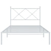 Valkoinen metallinen sängynrunko päädyllä Alfred 100x190cm