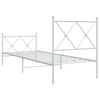 Valkoinen metallinen sängynrunko päädyillä Alfred 75x190cm