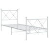 Valkoinen metallinen sängynrunko päädyillä Alfred 80x200cm