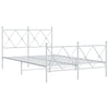 Valkoinen metallinen sängynrunko päädyillä Alfred 120x190cm