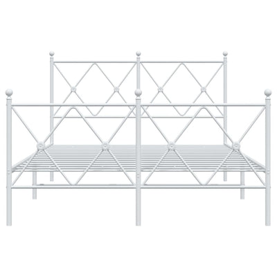 Valkoinen metallinen sängynrunko päädyillä Alfred 120x200cm