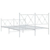 Valkoinen metallinen sängynrunko päädyillä Alfred 137x190cm