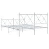 Valkoinen metallinen sängynrunko päädyillä Alfred 140x200cm