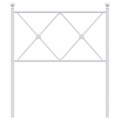 Metallinen sängynpääty valkoinen 75 cm
