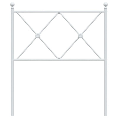Metallinen sängynpääty valkoinen 80 cm