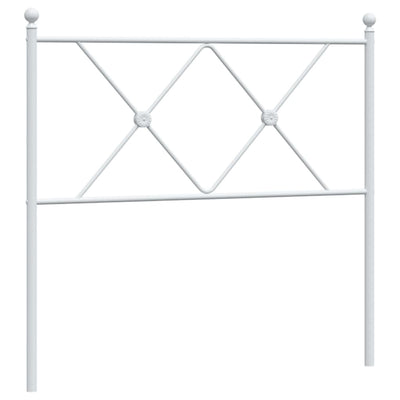 Metallinen sängynpääty valkoinen 90 cm