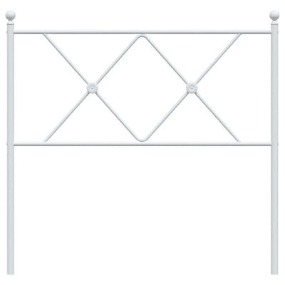 Metallinen sängynpääty valkoinen 90 cm