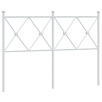 Metallinen sängynpääty valkoinen 120 cm