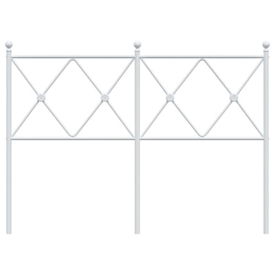 Metallinen sängynpääty valkoinen 120 cm