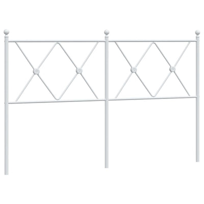 Metallinen sängynpääty valkoinen 137 cm