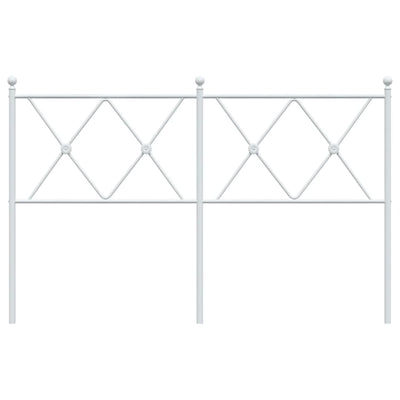 Metallinen sängynpääty valkoinen 137 cm