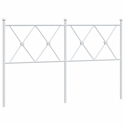 Metallinen sängynpääty valkoinen 140 cm