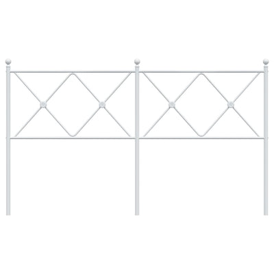 Metallinen sängynpääty valkoinen 150 cm