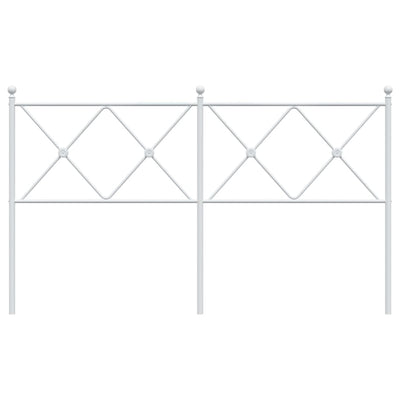 Metallinen sängynpääty valkoinen 160 cm