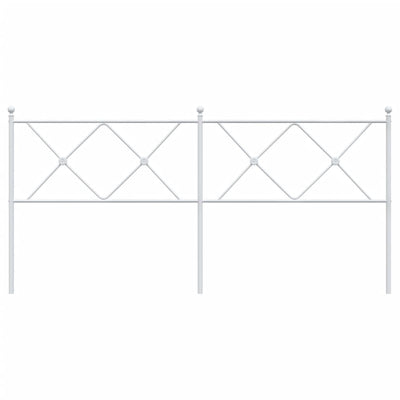 Metallinen sängynpääty valkoinen 180 cm