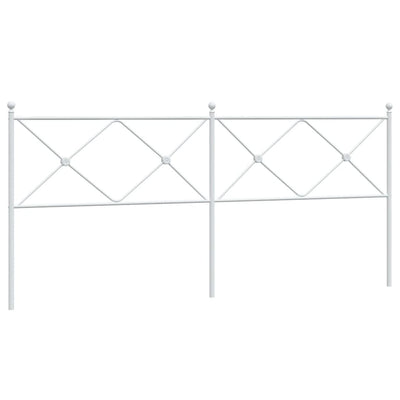 Metallinen sängynpääty valkoinen 193 cm