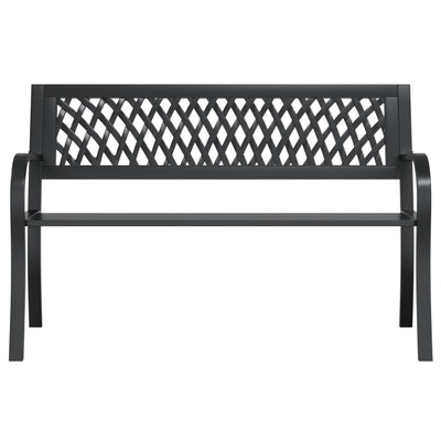 Puutarhapenkki musta 120 cm teräs