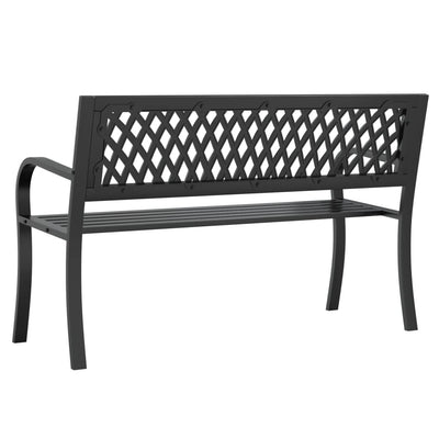 Puutarhapenkki musta 120 cm teräs