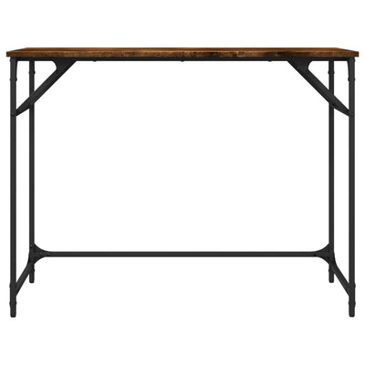 Työpöytä savutammi 100x45x76 cm tekninen puu ja teräs