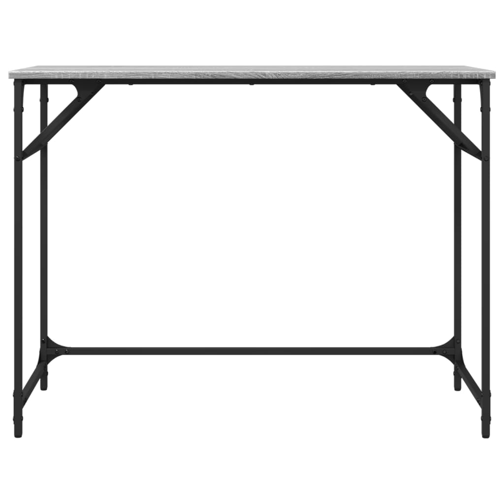 Harmaa työpöytä Crengut 100x45x76cm (puinen ja teräs)