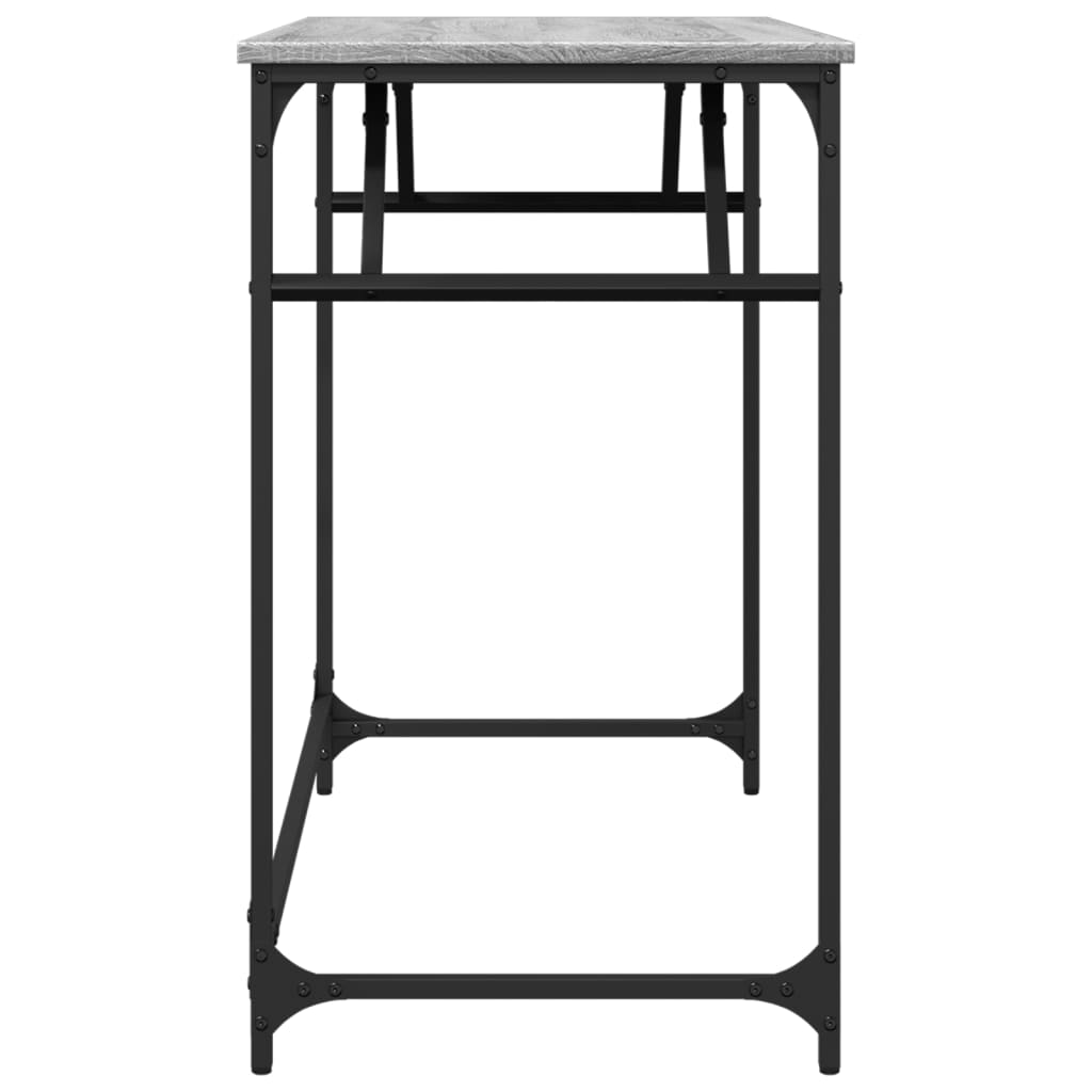 Harmaa työpöytä Crengut 100x45x76cm (puinen ja teräs)