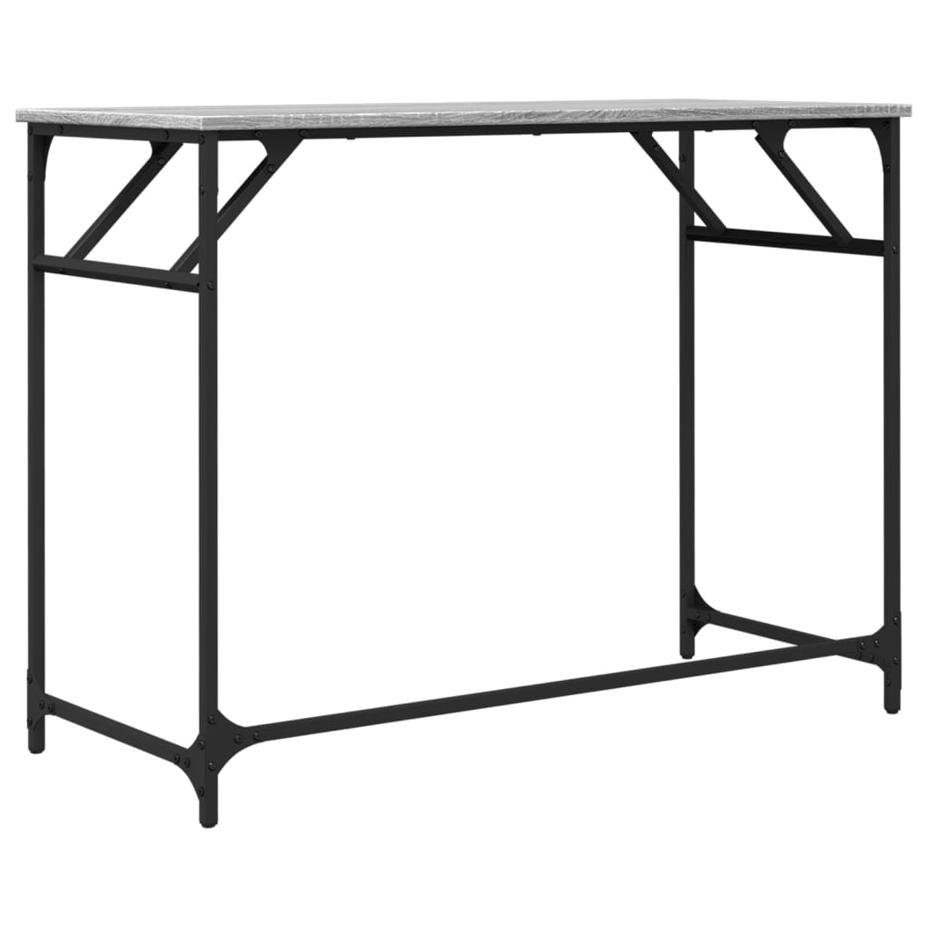 Harmaa työpöytä Crengut 100x45x76cm (puinen ja teräs)