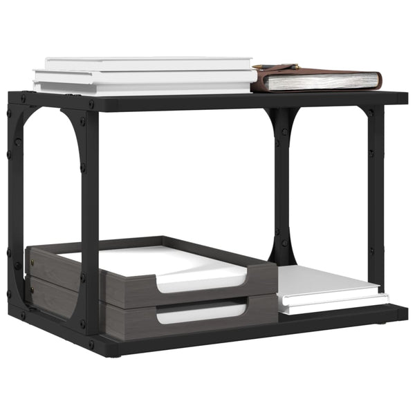 Tulostinteline 2 tasoa musta 41x28x33,5 cm tekninen puu