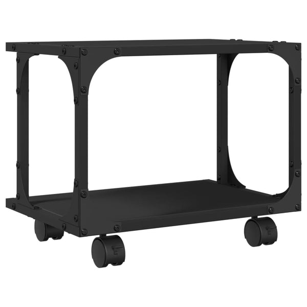 Tulostinteline 2 tasoa musta 41x28x33,5 cm tekninen puu