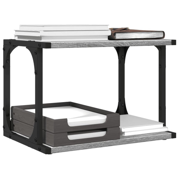 Tulostinteline 2 tasoa harmaa Sonoma 41x28x33,5 cm tekninen puu