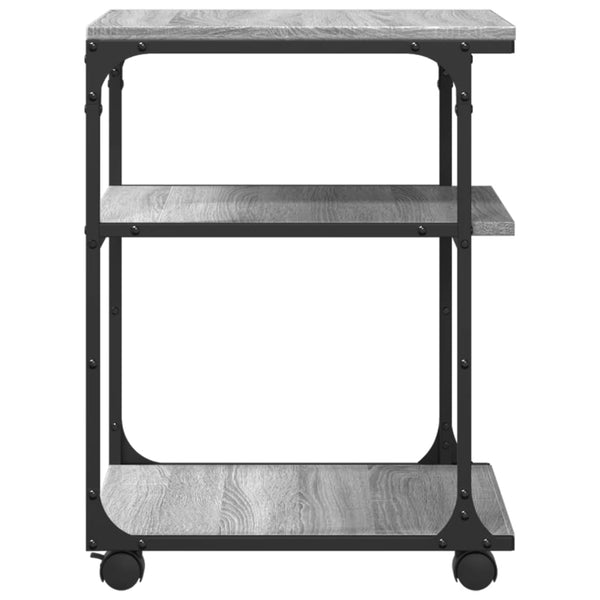 Tulostinteline 3 tasoa harmaa Sonoma 43x48x64 cm tekninen puu